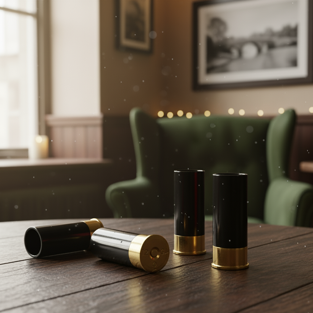 4 verres à liqueur en forme de balle de fusil de chasse  - NOIR