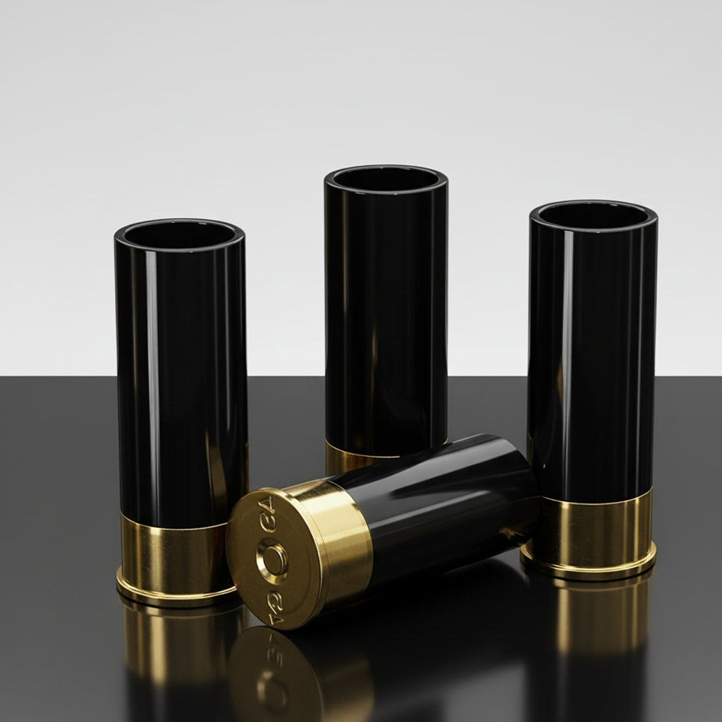 4 verres à liqueur en forme de balle de fusil de chasse  - NOIR