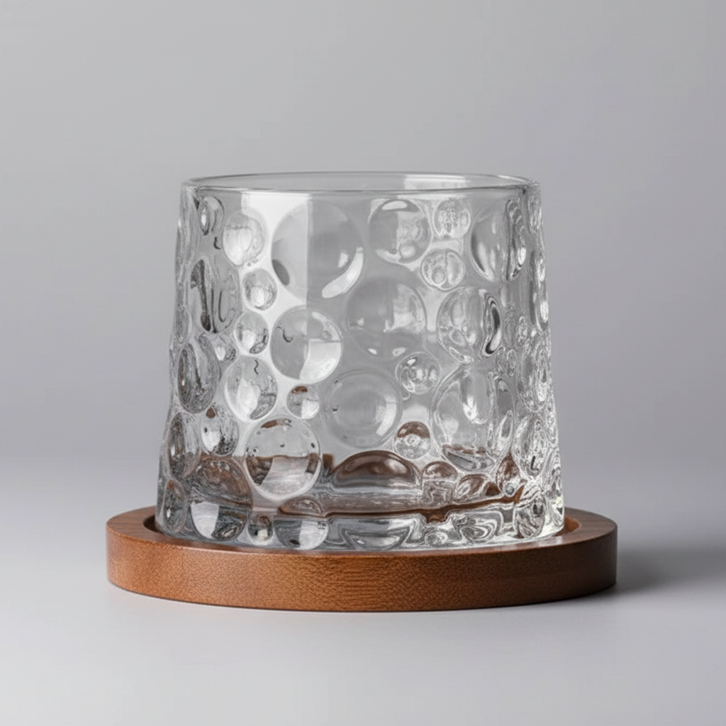 Verre à whisky avec socle en bois - FERNAND