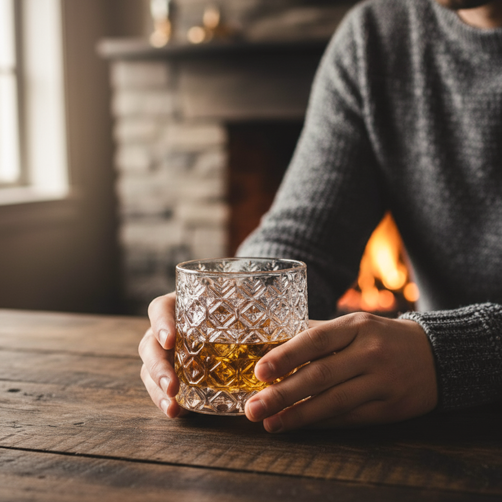 Verre à whisky avec socle en bois - KILIAN