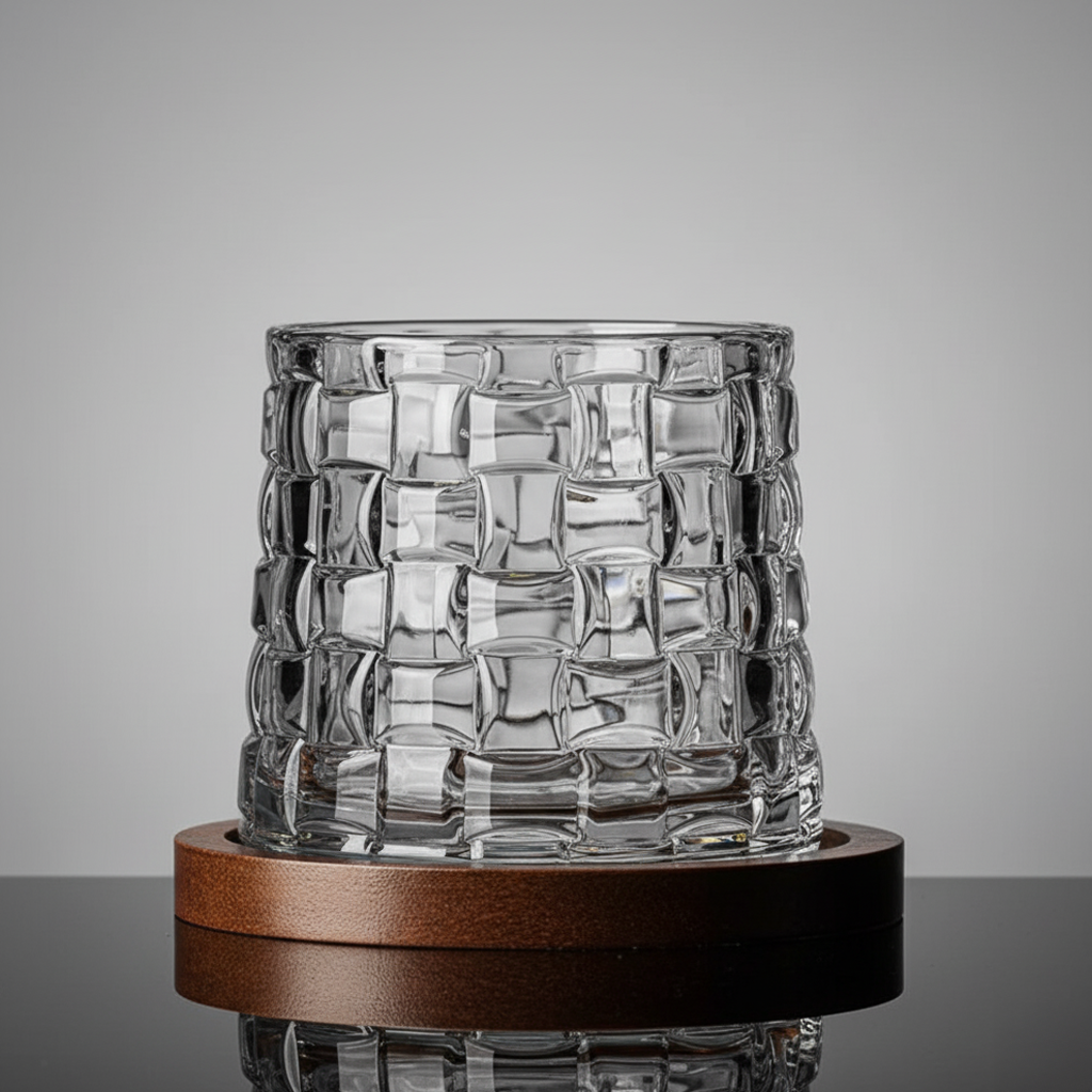 Verre à whisky avec socle en bois - VIVIAN