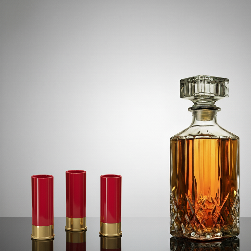 Verres à liqueur balle de fusil de chasse X4 - ROUGE