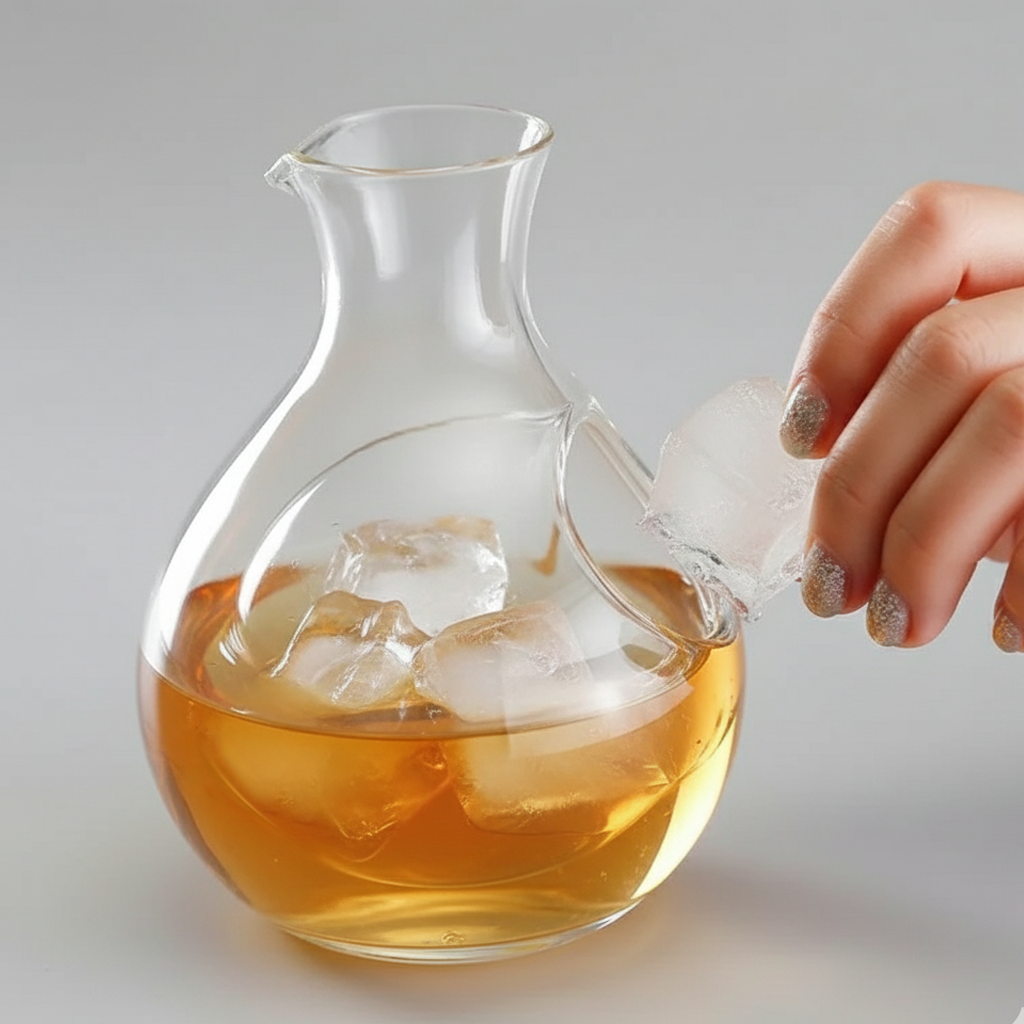 Carafe à whisky avec compartiment glaçons sans dilution