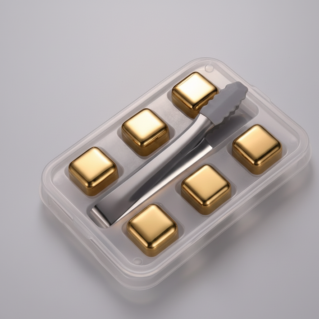 Pierres à whisky réutilisables en acier inoxydable - OR