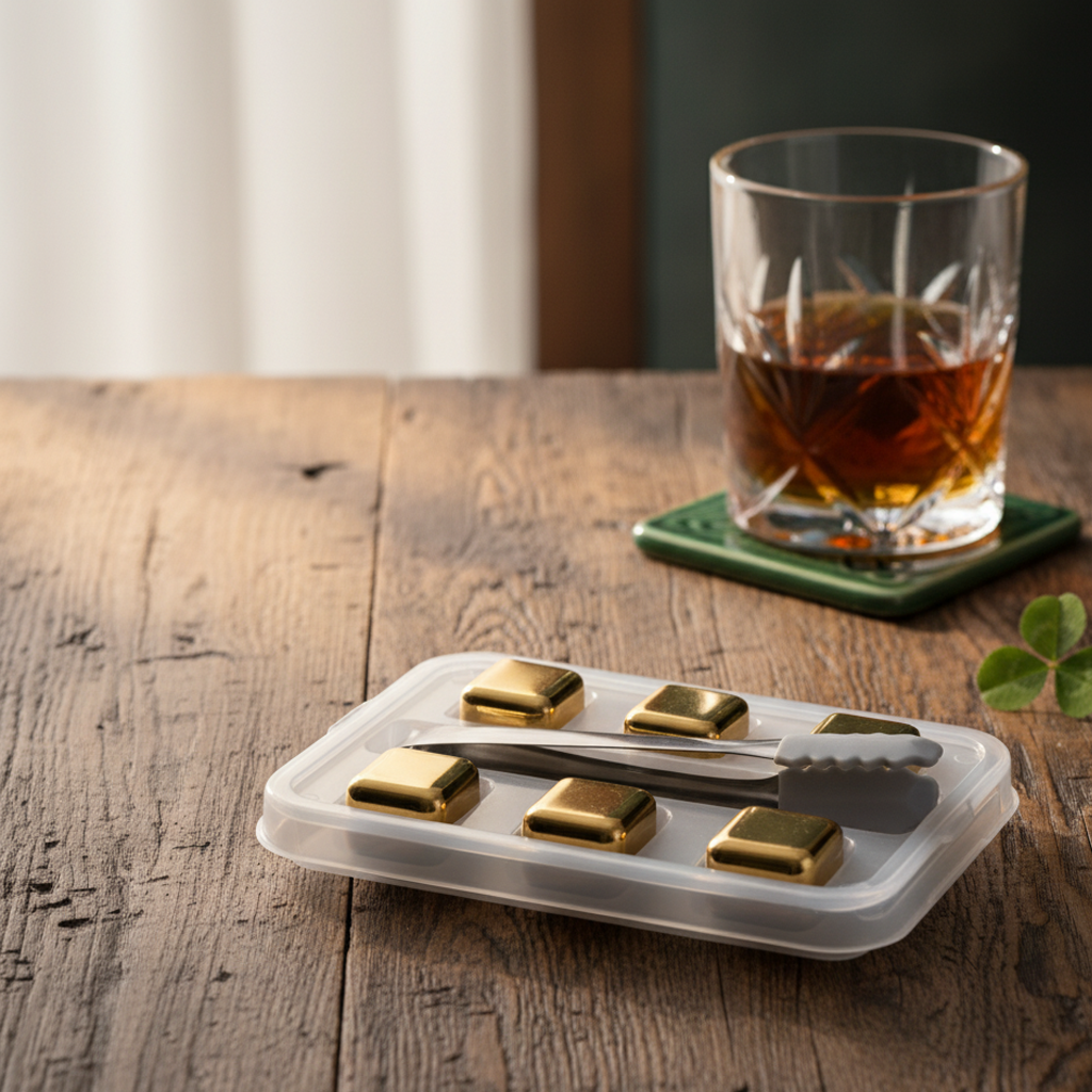 Pierres à whisky réutilisables en acier inoxydable - OR