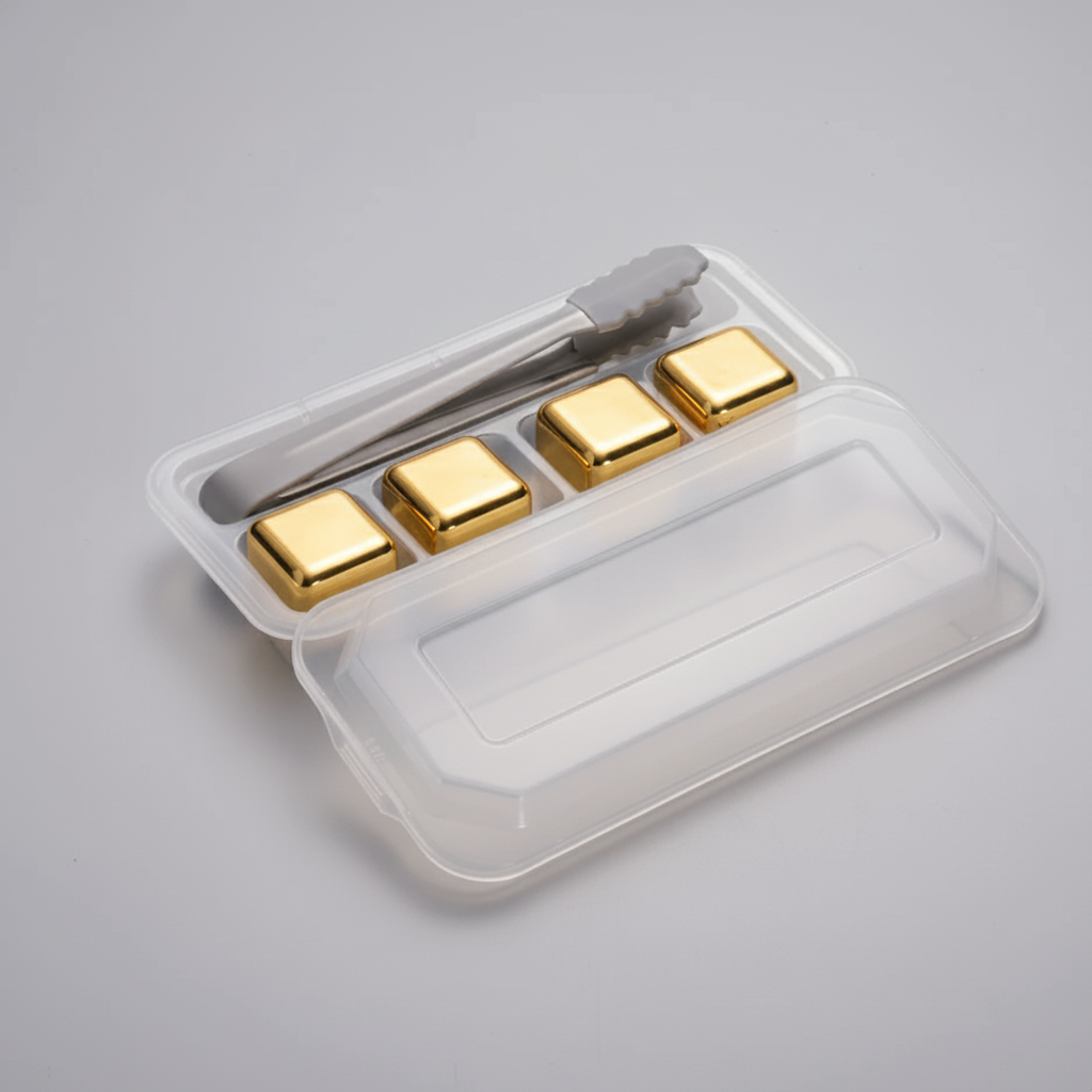 Pierres à whisky réutilisables en acier inoxydable - OR