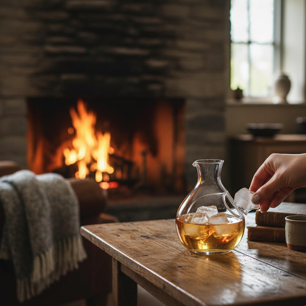 Carafe à whisky avec compartiment glaçons sans dilution