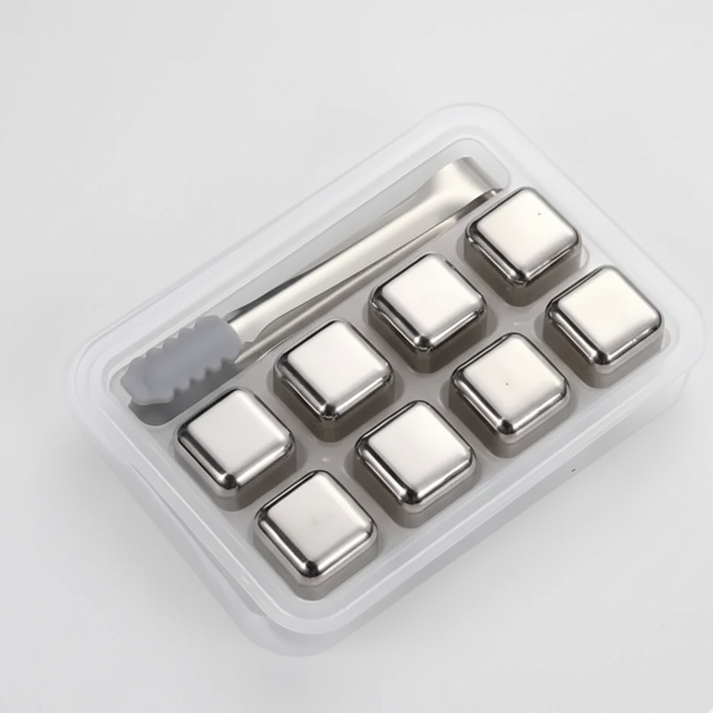 Pierres à whisky réutilisables en acier inoxydable - ARGENT