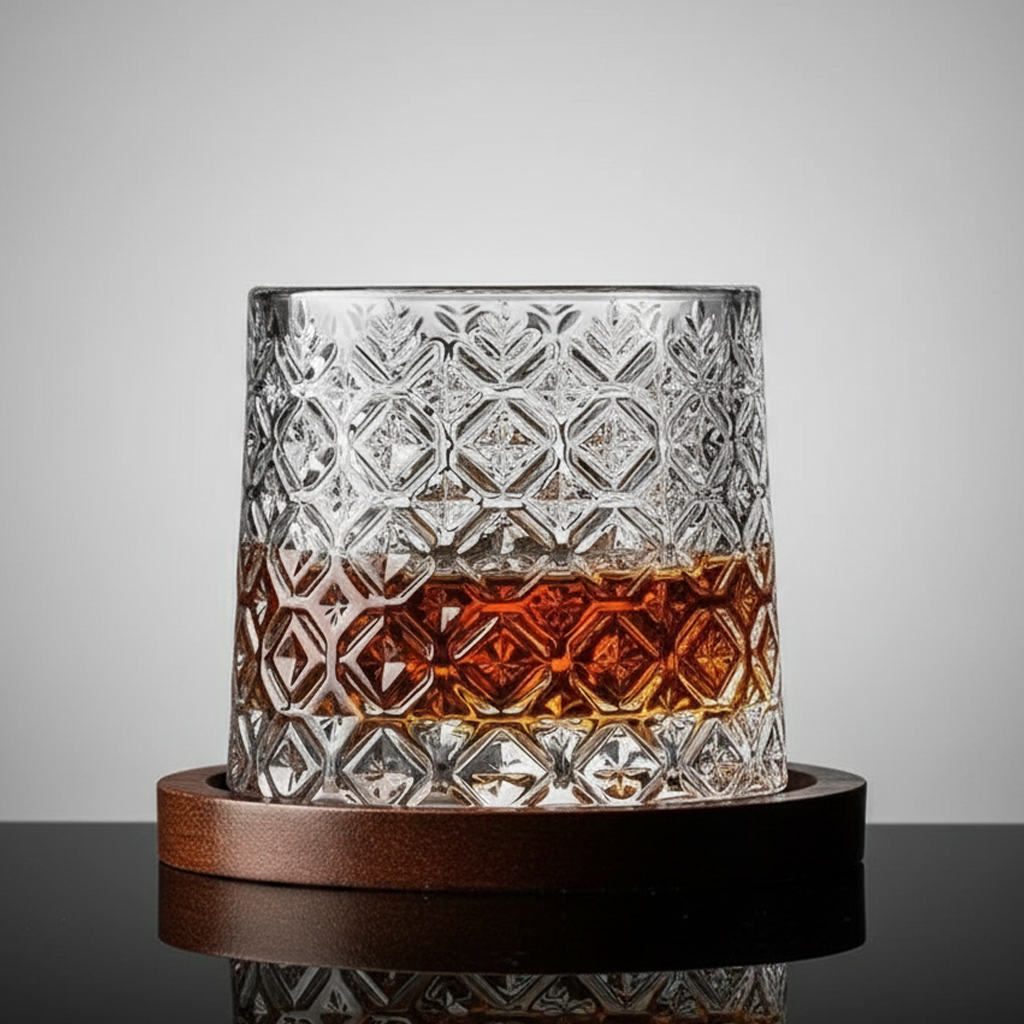Verre à whisky avec socle en bois - KILIAN