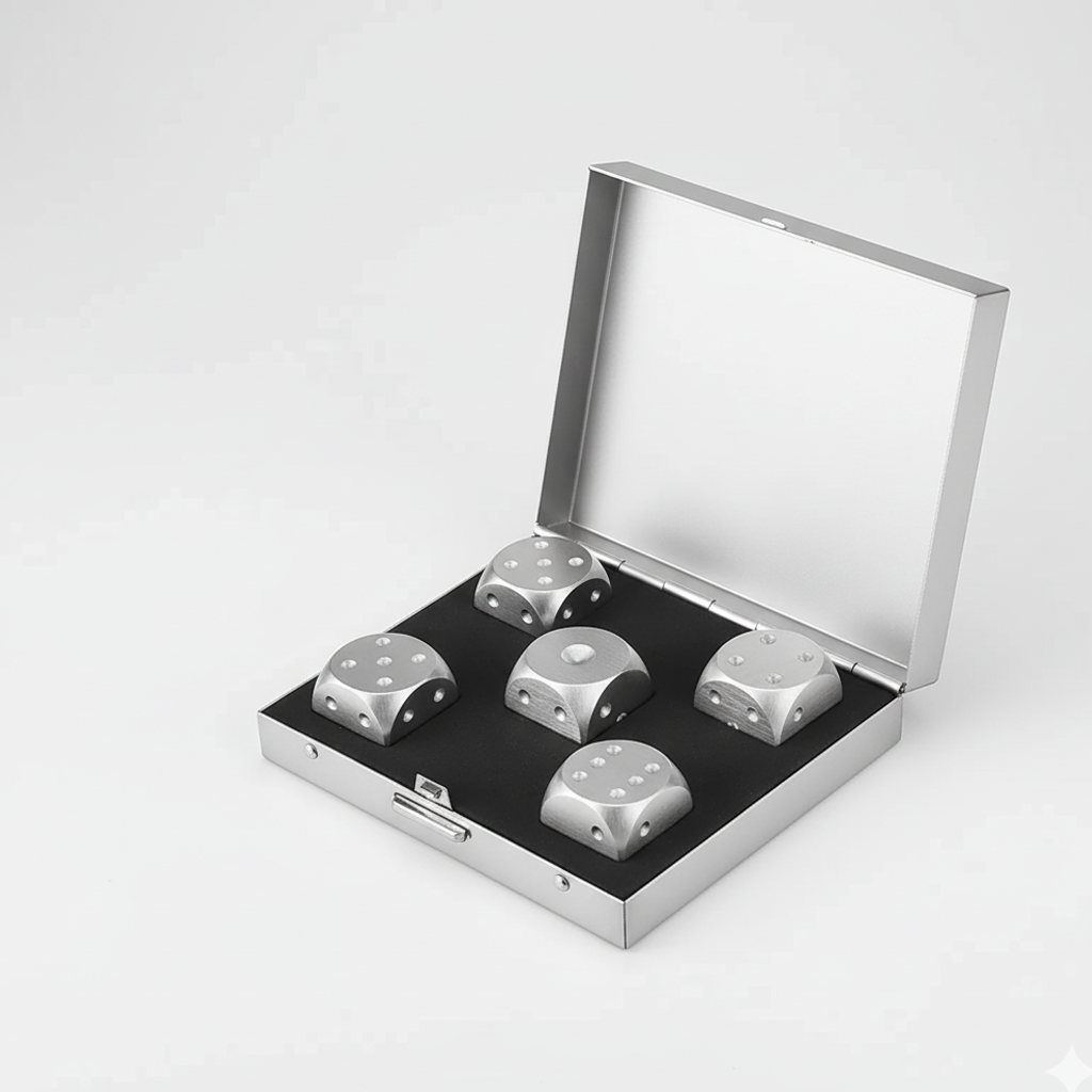 Pierres à whisky réutilisables en acier inoxydable - DÉ ARGENT