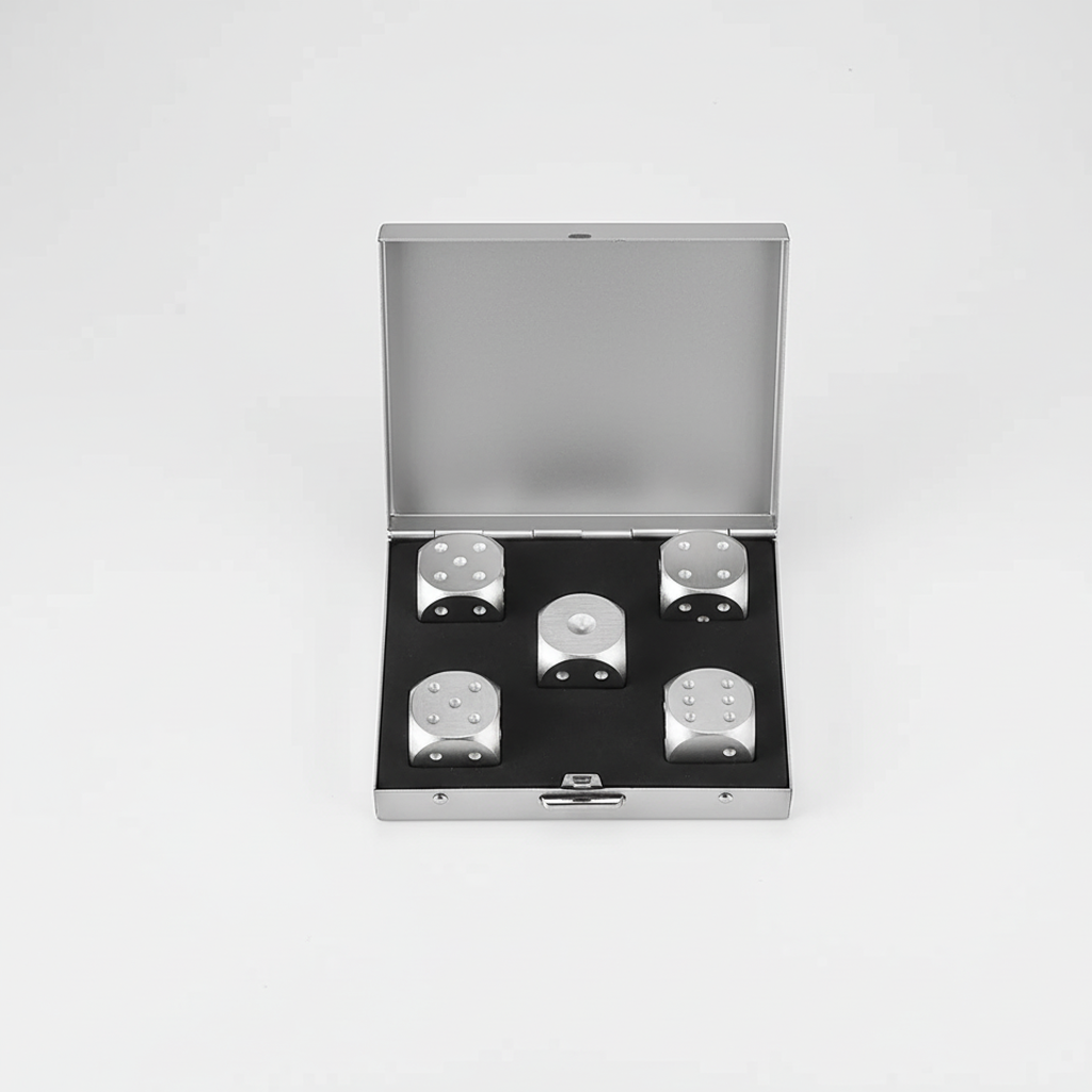 Pierres à whisky réutilisables en acier inoxydable - DÉ ARGENT